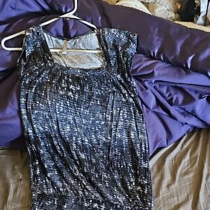 Elegant Women's Black and White Patterned Blouse